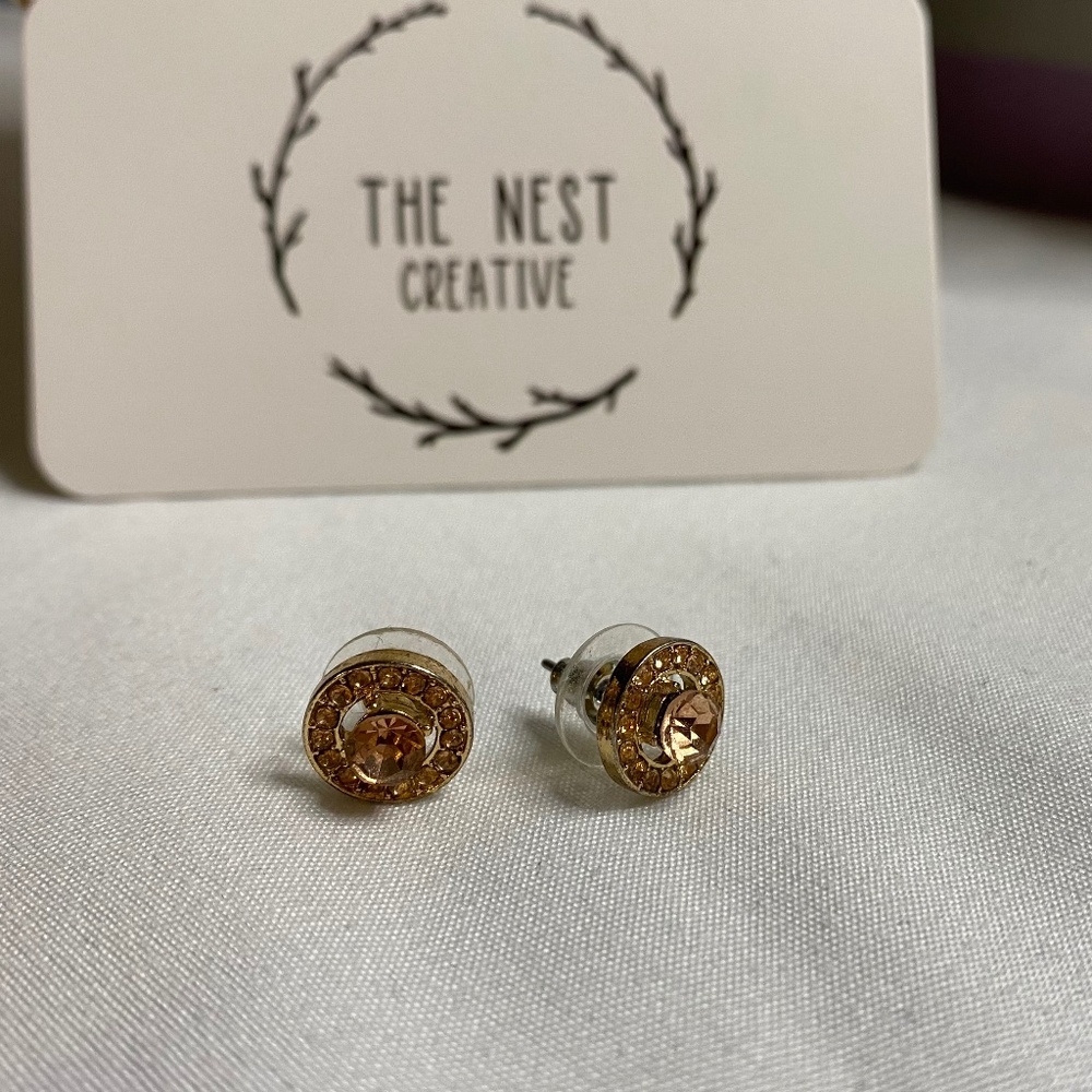 Gold & Amber Studs